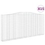 Gabion baskets 15 pcs arc shape iron 400x30x180/200cm by vidaXL, Pots and planters - Ref: Foro24-3145887, Price: 3,00 €, Disc...