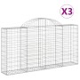 Gabion baskets 3 units, arched shape, iron, 200x30x100/120 cm by vidaXL, Pots and planters - Ref: Foro24-3146111, Price: 205,...