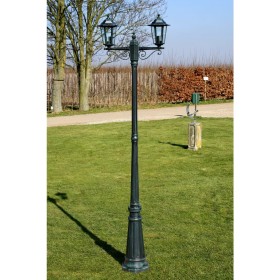 Garden lamppost 2 arms 215 cm dark green/black aluminum by vidaXL, Outdoor lighting - Ref: Foro24-40247, Price: 130,99 €, Dis...