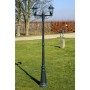 Gartenlaternenpfahl 2 Arme 215 cm dunkelgrün/schwarzes Aluminium von vidaXL, Außenbeleuchtung - Ref: Foro24-40247, Preis: 130...