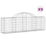 Gabion baskets 9 units, arched shape, iron, 200x30x60/80 cm by vidaXL, Pots and planters - Ref: Foro24-3146075, Price: 478,88...