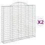 Gabion baskets 2 pcs arc shape iron 200x30x180/200 cm by vidaXL, Pots and planters - Ref: Foro24-3146194, Price: 216,99 €, Di...