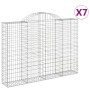 Gabion baskets 7 pcs arch shape iron 200x30x140/160 cm by vidaXL, Pots and planters - Ref: Foro24-3146157, Price: 621,99 €, D...