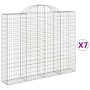 Cestas gaviones 7 uds forma de arco hierro 200x30x160/180 cm de vidaXL, Maceteros y jardineras - Ref: Foro24-3146178, Precio:...