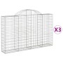 Gabion baskets 3 units arch shape iron 200x30x120/140 cm by vidaXL, Pots and planters - Ref: Foro24-3146132, Price: 242,99 €,...