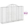 Gabion baskets 12 pcs arch shape iron 200x30x120/140 cm by vidaXL, Pots and planters - Ref: Foro24-3146141, Price: 971,16 €, ...