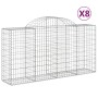 Gabion baskets 8 pcs arc shape iron 200x50x100/120cm by vidaXL, Pots and planters - Ref: Foro24-3146326, Price: 629,72 €, Dis...