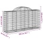 Gabion baskets 8 pcs arc shape iron 200x50x100/120cm by vidaXL, Pots and planters - Ref: Foro24-3146326, Price: 629,72 €, Dis...