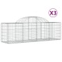 Gabion baskets 3 pcs arch shape iron 200x50x60/80 cm by vidaXL, Pots and planters - Ref: Foro24-3146279, Price: 177,11 €, Dis...