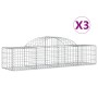 Gabion baskets 3 pcs arch shape iron 200x50x40/60 cm by vidaXL, Pots and planters - Ref: Foro24-3146258, Price: 151,01 €, Dis...