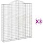 Gabion baskets 3 pcs arch shape iron 200x30x220/240 cm by vidaXL, Pots and planters - Ref: Foro24-3146237, Price: 401,54 €, D...