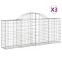 Gabion baskets 3 pcs arch shape iron 200x30x80/100 cm by vidaXL, Pots and planters - Ref: Foro24-3146090, Price: 178,80 €, Di...