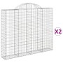 Cestas gaviones 2 uds forma de arco hierro 200x30x160/180 cm de vidaXL, Maceteros y jardineras - Ref: Foro24-3146173, Precio:...