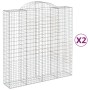 Gabionenkörbe 2 Stück bogenförmiges Eisen 200x50x200/220 cm von vidaXL, Töpfe und Pflanzgefäße - Ref: Foro24-3146425, Preis: ...