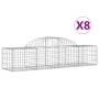 Gabion baskets 8 pcs arch shape iron 200x50x40/60 cm by vidaXL, Pots and planters - Ref: Foro24-3146263, Price: 432,18 €, Dis...