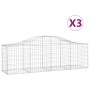 Gabionenkörbe 3 Stück Bogenform Eisen 200x50x60/80 cm von vidaXL, Töpfe und Pflanzgefäße - Ref: Foro24-3145599, Preis: 195,52...