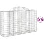 Gabion baskets 8 pcs arch shape iron 200x50x120/140 cm by vidaXL, Pots and planters - Ref: Foro24-3146347, Price: 755,98 €, D...