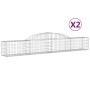 Gabion baskets 2 pcs arc shape iron 300x30x40/60 cm by vidaXL, Pots and planters - Ref: Foro24-3146467, Price: 124,70 €, Disc...