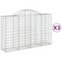 Gabion baskets 3 pcs arch shape iron 200x50x120/140 cm by vidaXL, Pots and planters - Ref: Foro24-3146342, Price: 273,47 €, D...