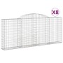 Gabion baskets 8 units, arched shape, iron, 300x30x120/140 cm by vidaXL, Pots and planters - Ref: Foro24-3146545, Price: 940,...