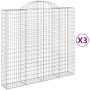 Gabion baskets 3 pcs arch shape iron 200x50x180/200 cm by vidaXL, Pots and planters - Ref: Foro24-3146405, Price: 406,00 €, D...