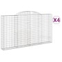 Gabion baskets 4 pcs arch shape iron 300x30x160/180 cm by vidaXL, Pots and planters - Ref: Foro24-3146577, Price: 602,41 €, D...