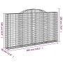 Gabion baskets 4 pcs arch shape iron 300x30x160/180 cm by vidaXL, Pots and planters - Ref: Foro24-3146577, Price: 602,41 €, D...