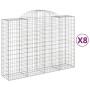 Gabion baskets 8 pcs iron arch shape 200x50x140/160 cm by vidaXL, Pots and planters - Ref: Foro24-3146368, Price: 836,19 €, D...