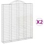 Gabion baskets 2 units, arched shape, iron, 200x30x220/240 cm by vidaXL, Pots and planters - Ref: Foro24-3146236, Price: 244,...