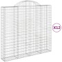 Wire mesh baskets 12 units, arched shape, iron, 200x50x180/200 cm by vidaXL, Pots and planters - Ref: Foro24-3146414, Price: ...