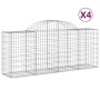 Gabionenkörbe 4 Stück Bogenform Eisen 200x50x80/100 cm von vidaXL, Töpfe und Pflanzgefäße - Ref: Foro24-3146301, Preis: 282,9...