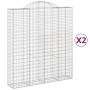 Gabion baskets 2 pcs arc shape iron 200x50x220/240 cm by vidaXL, Pots and planters - Ref: Foro24-3146446, Price: 286,54 €, Di...