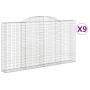 Gabion baskets 9 pcs arch shape iron 300x30x160/180 cm by vidaXL, Pots and planters - Ref: Foro24-3146582, Price: 1,00 €, Dis...