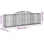 Gabion baskets 3 pcs arch shape iron 300x30x80/100 cm by vidaXL, Pots and planters - Ref: Foro24-3146504, Price: 263,77 €, Di...