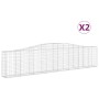 Gabion baskets 2 pcs arc shape iron 400x30x80/100 cm by vidaXL, Pots and planters - Ref: Foro24-3145813, Price: 247,76 €, Dis...