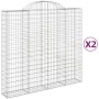 Gabion baskets 2 pcs arc shape iron 200x50x180/200 cm by vidaXL, Pots and planters - Ref: Foro24-3146404, Price: 248,28 €, Di...