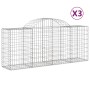 Gabion baskets 3 pcs arch shape iron 200x50x80/100 cm by vidaXL, Pots and planters - Ref: Foro24-3146300, Price: 212,99 €, Di...