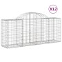 Gabion baskets 12 pcs arch shape iron 200x50x80/100 cm by vidaXL, Pots and planters - Ref: Foro24-3146309, Price: 858,52 €, D...