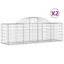 Gabion baskets 2 pcs arch shape iron 200x50x60/80 cm by vidaXL, Pots and planters - Ref: Foro24-3146278, Price: 118,58 €, Dis...