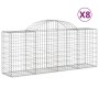 Gabion baskets 8 pcs arch shape iron 200x50x80/100 cm by vidaXL, Pots and planters - Ref: Foro24-3146305, Price: 573,00 €, Di...