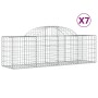 Gabion baskets 7 units arch shape iron 200x50x60/80 cm by vidaXL, Pots and planters - Ref: Foro24-3146283, Price: 440,04 €, D...