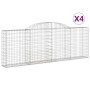 Gabion baskets 4 pcs arc shape iron 300x30x100/120 cm by vidaXL, Pots and planters - Ref: Foro24-3146523, Price: 438,99 €, Di...