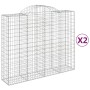 Gabion baskets 2 pcs arc shape iron 200x50x160/180 cm by vidaXL, Pots and planters - Ref: Foro24-3146383, Price: 229,46 €, Di...