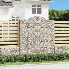 Gabion baskets 6 pcs arch shape iron 200x50x220/240 cm by vidaXL, Pots and planters - Ref: Foro24-3146450, Price: 865,79 €, D...