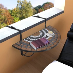 Terracotta and white mosaic hanging balcony table by vidaXL, Garden tables - Ref: Foro24-41126, Price: 76,27 €, Discount: %