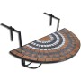 Mesa de balcón colgante mosaico terracota y blanco de vidaXL, Mesas de jardín - Ref: Foro24-41126, Precio: 76,35 €, Descuento: %