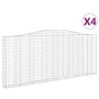 Gabion baskets 4 pcs arch shape iron 400x30x160/180 cm by vidaXL, Pots and planters - Ref: Foro24-3145867, Price: 792,59 €, D...