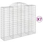 Gabion baskets 7 pcs arch shape iron 200x50x160/180 cm by vidaXL, Pots and planters - Ref: Foro24-3146388, Price: 818,53 €, D...