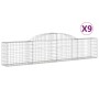 Gabion baskets 9 pcs arch shape iron 300x30x60/80 cm by vidaXL, Pots and planters - Ref: Foro24-3146492, Price: 657,71 €, Dis...