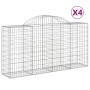 Gabion baskets 4 pcs arc shape iron 200x50x100/120cm by vidaXL, Pots and planters - Ref: Foro24-3146322, Price: 316,16 €, Dis...